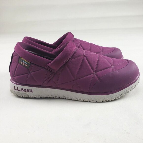 LL Bean Ultralight Primaloft Slip On Shoe Womens 10 Purple Quilted Waterproof - Picture 1 of 10